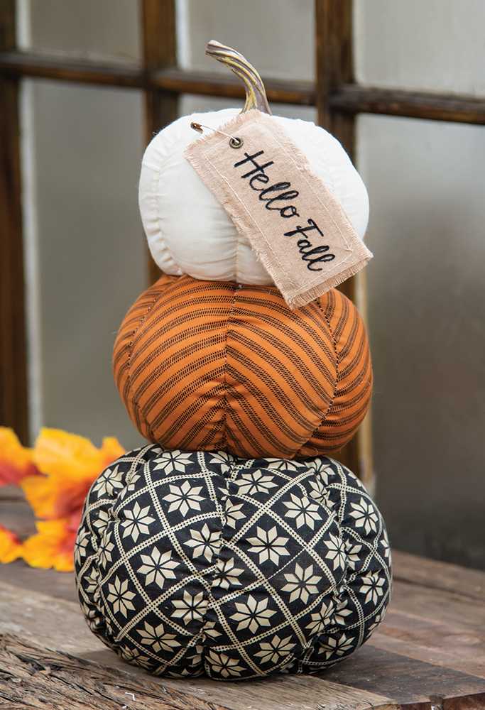 HELLO FALL STACKED PUMPKIN