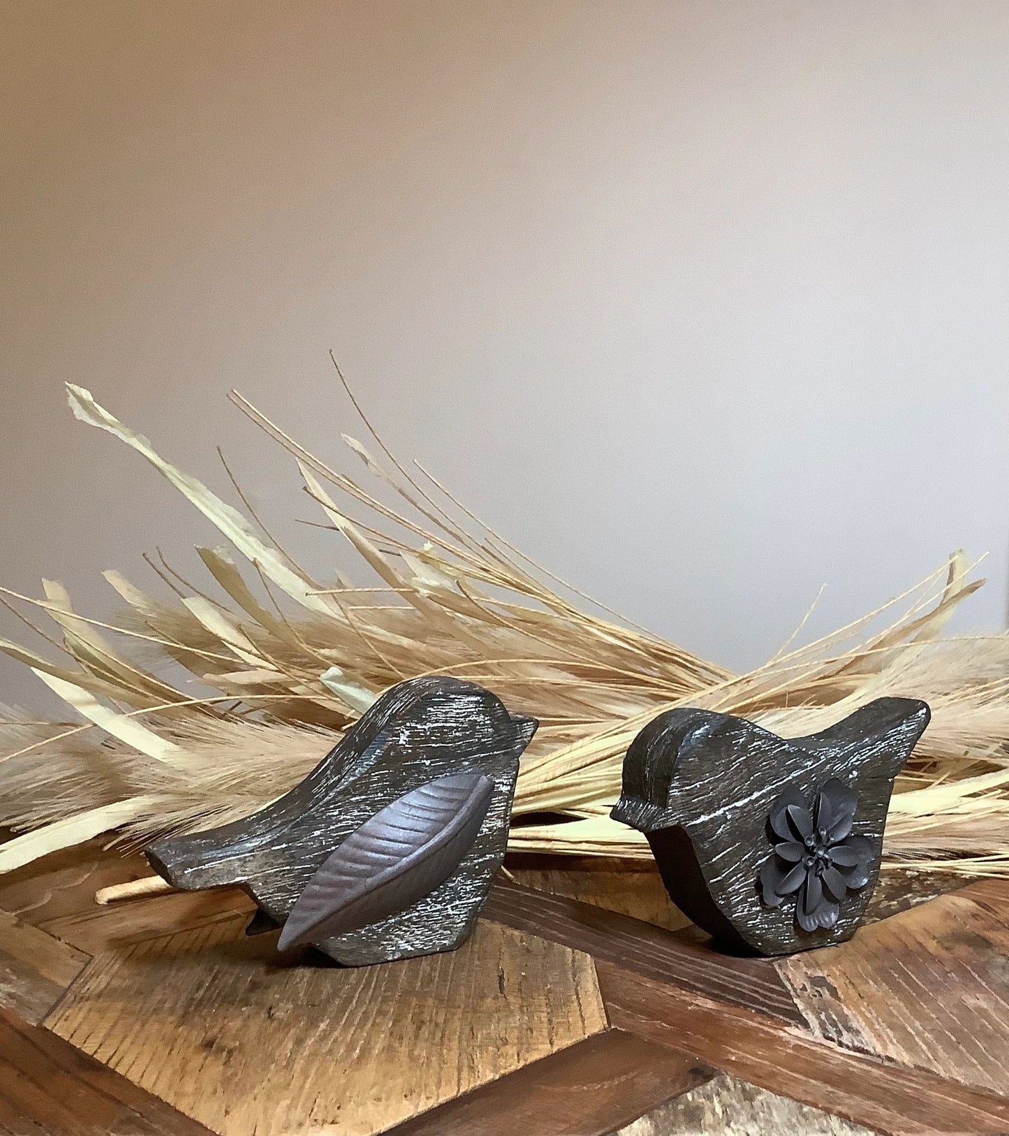 Whitewashed Bird Decor