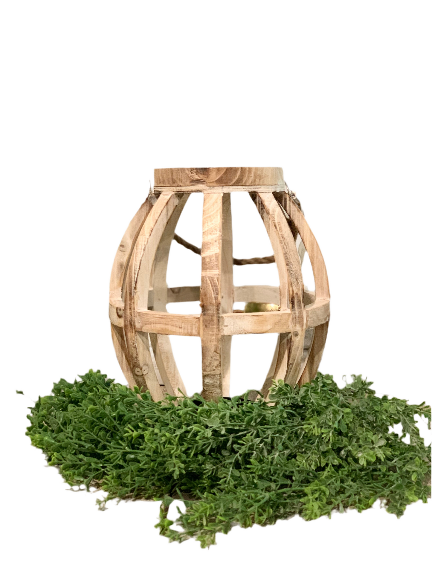 WHITEWASHED WOOD LANTERN