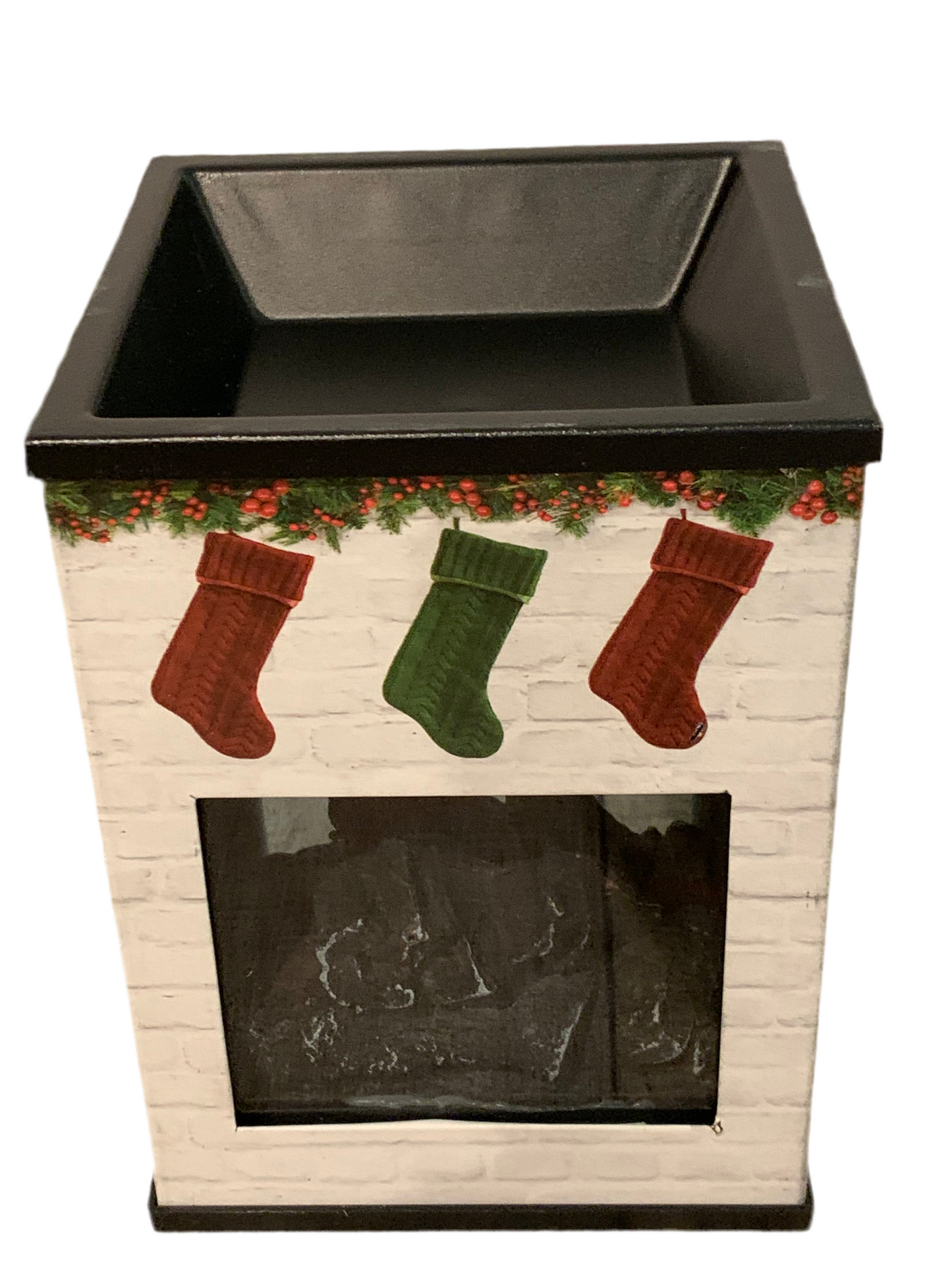 CHRISTMAS ILLUMINATED FIREPLACE WAX WARMER