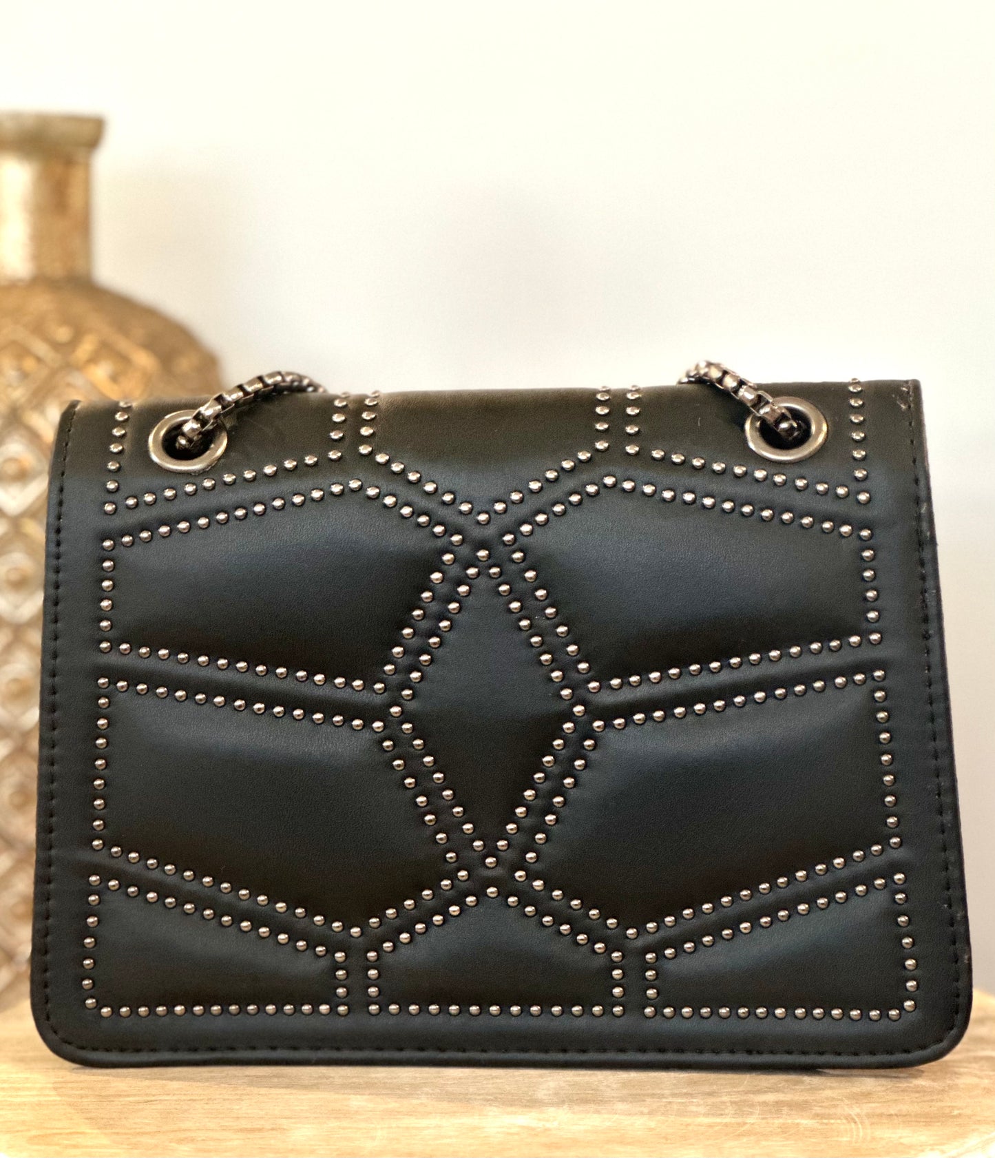 CHAIN STUDDED HANDBAG