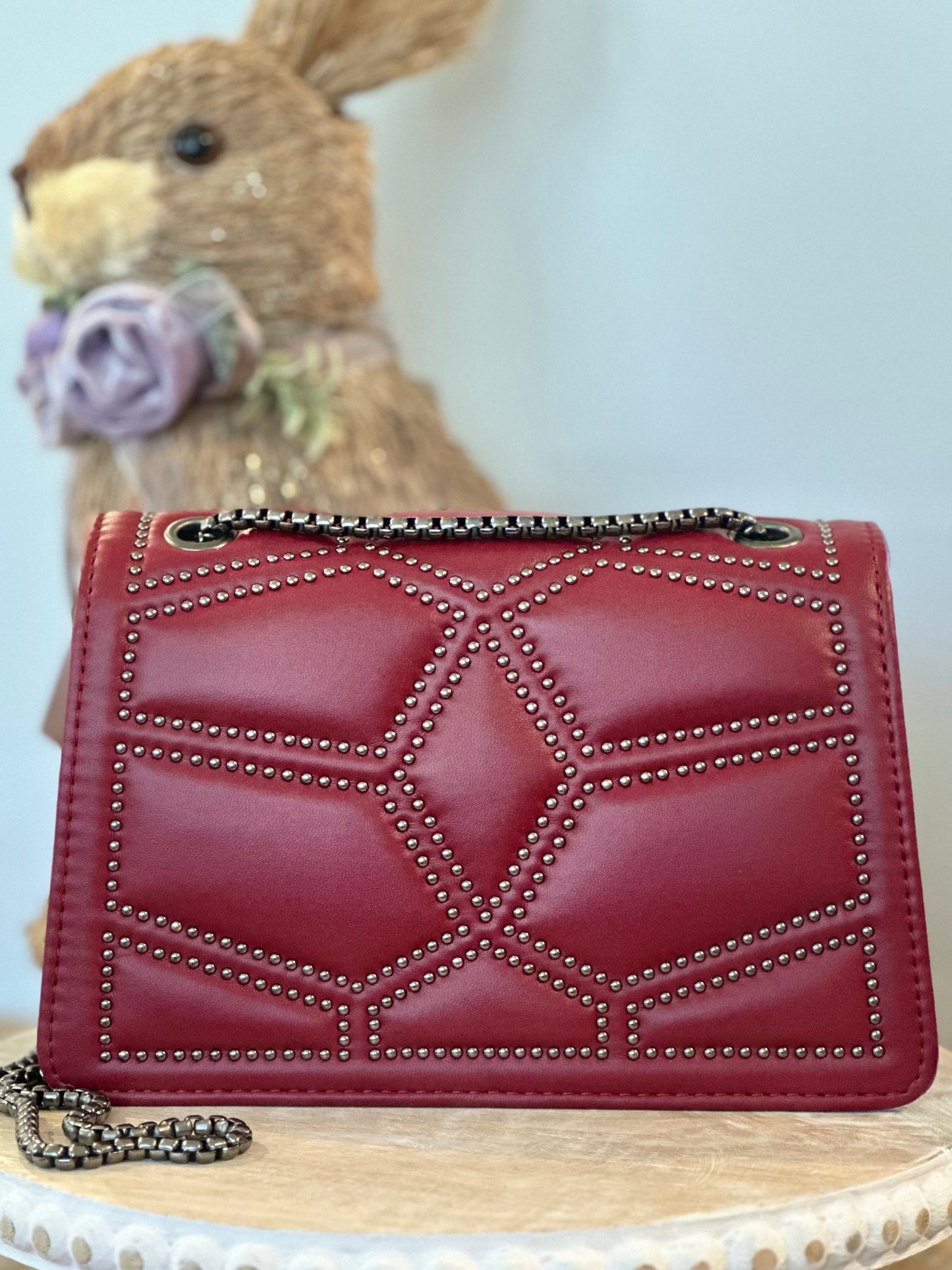 CHAIN STUDDED HANDBAG