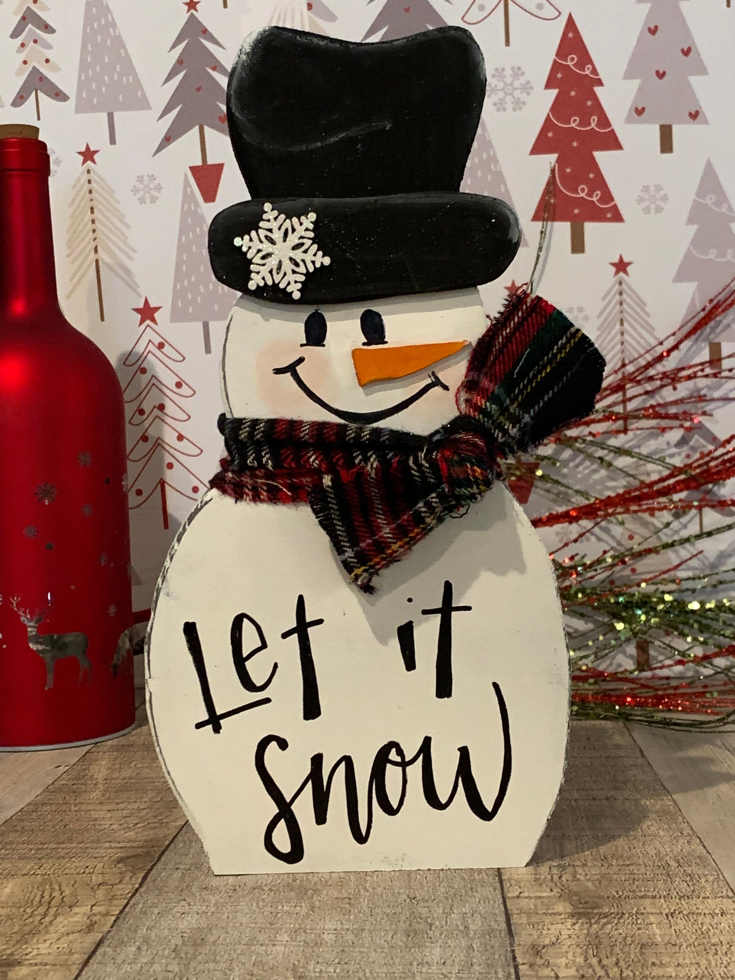 WOOD SNOWMAN DECOR