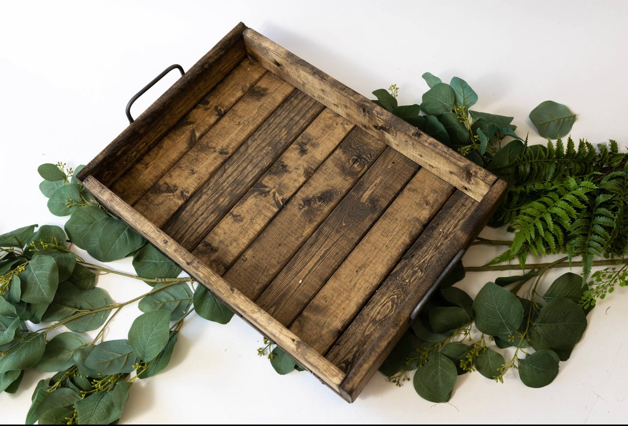 SOLID PINE WOOD TRAY WITH HANDLES