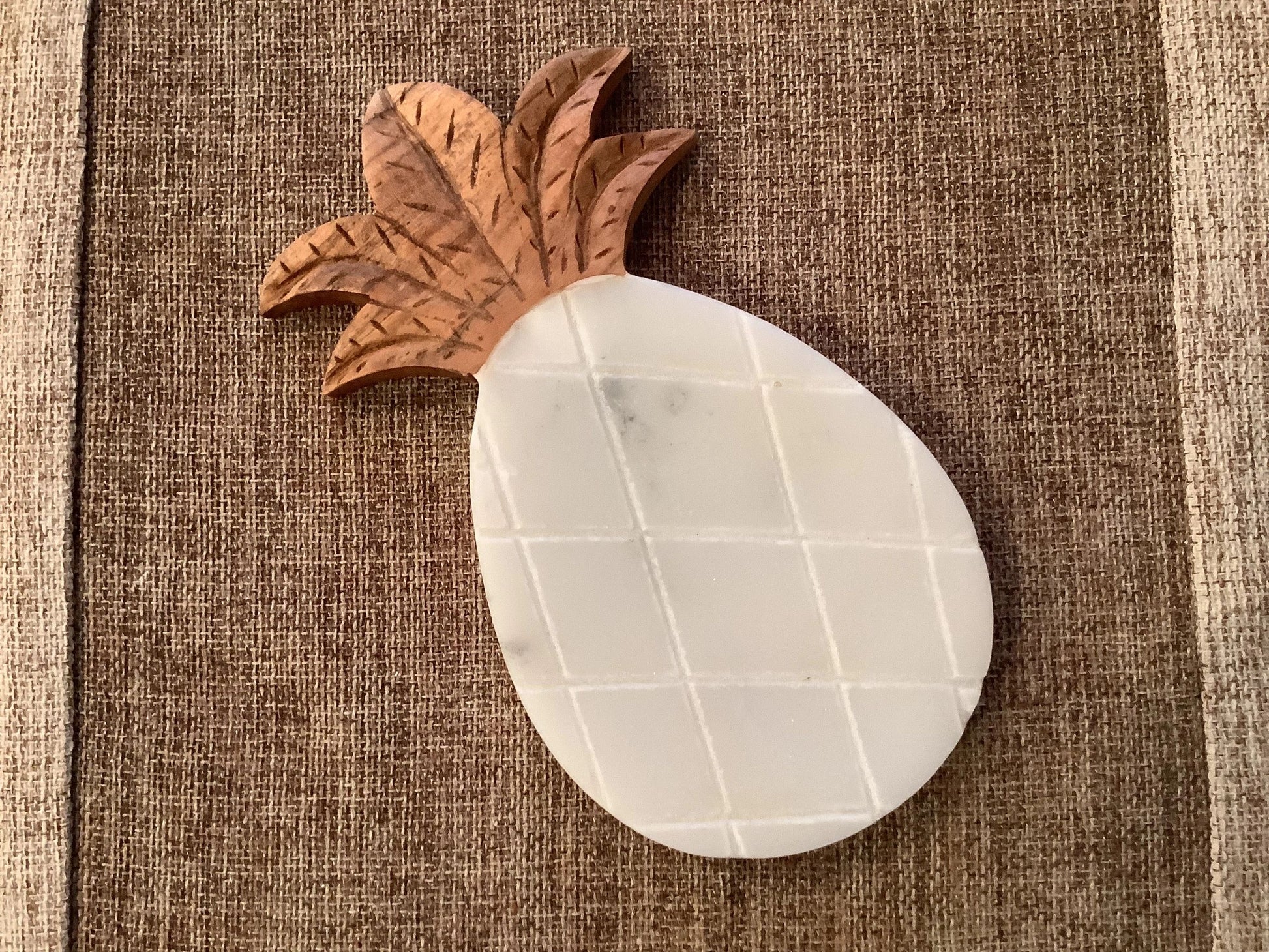 Pineapple Marble and Wood Spoon Rest