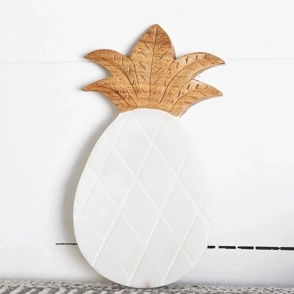 Pineapple Marble and Wood Spoon Rest